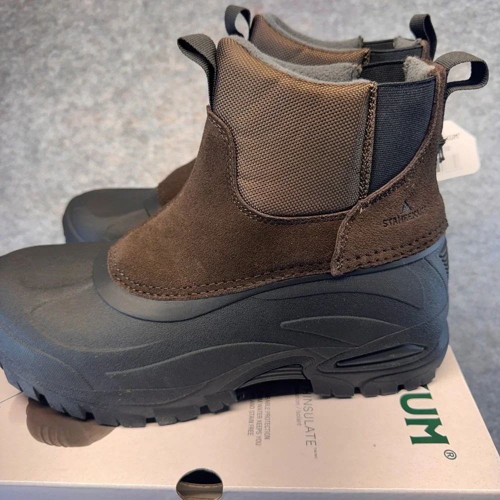 Staheekum Yukon Winter Boots Men's‎ Black Brown Round Toe Pull-On Waterproof  10